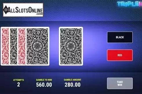 Gamble game screen. Triple Hot	 from Fazi