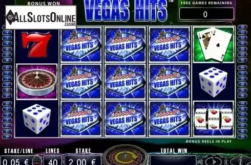Jackpot screen. Vegas Hits from Bally