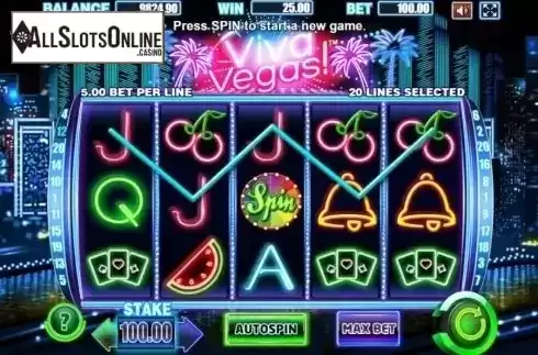 Win Screen. Viva Vegas from Allbet Gaming