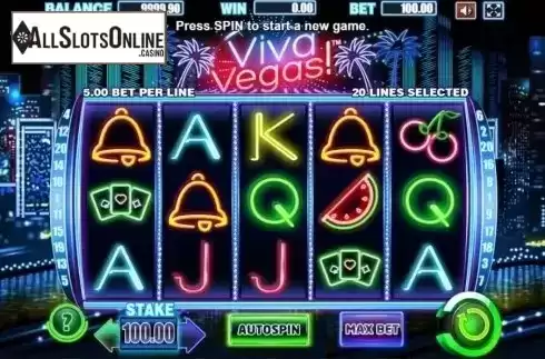 Reel Screen. Viva Vegas from Allbet Gaming