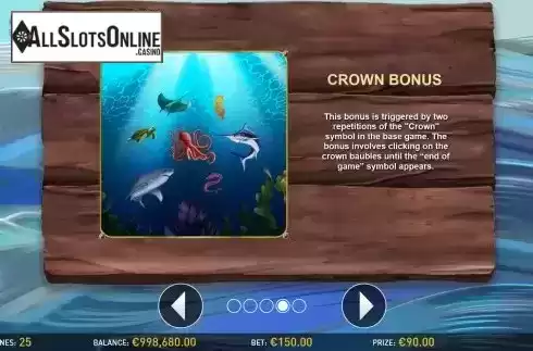 Crown bonus screen