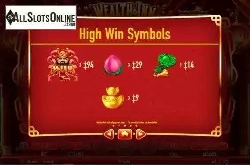 Paytable screen 1. Wealth Inn from Habanero