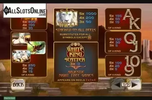 Paytable 1. White King from Playtech