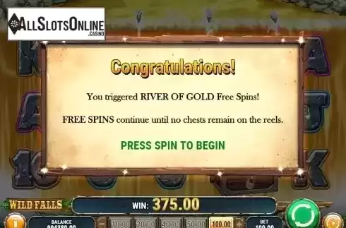 Free Spins. Wild Falls from Play'n Go