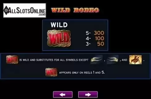 Paytable 1. Wild Rodeo (High 5 Games) from High 5 Games