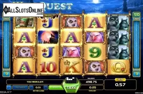 Win Screen . Wolf Quest from GameArt