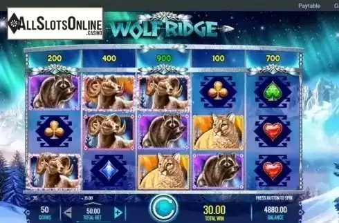 Win Screen. Wolf Ridge from IGT