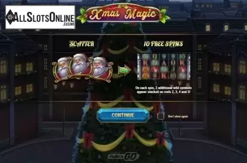 Start Screen. Xmas Magic from Play'n Go