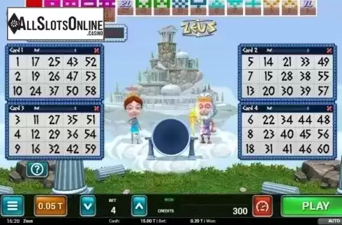 Game Screen 1. Zeus Bingo from MGA