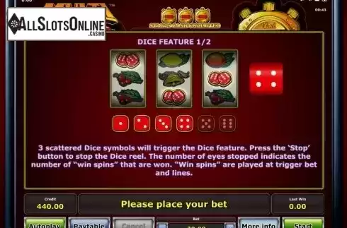 Paytable 4. Multi Dice from Greentube