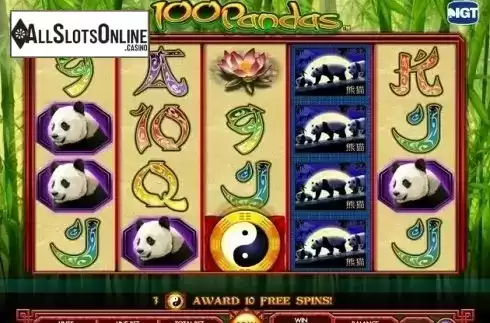 Reels screen. 100 Pandas from IGT