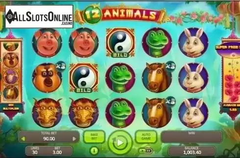 Game Workflow screen. 12 Animals (Booongo) from Booongo