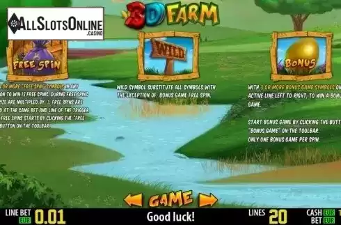 Paytable 2. 3D Farm HD from World Match