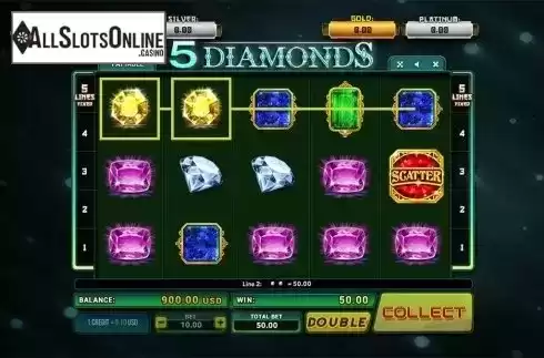Win screen. 5 Diamonds	 from Betsoft