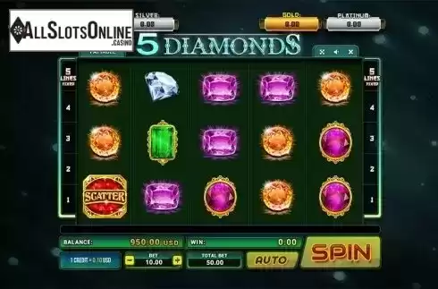 Reels screen. 5 Diamonds	 from Betsoft