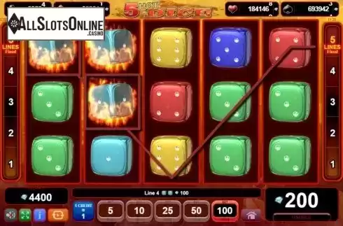 Win Screen. 5 Hot Dice from EGT