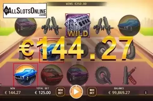 Win Screen. Muscle Cars from KA Gaming