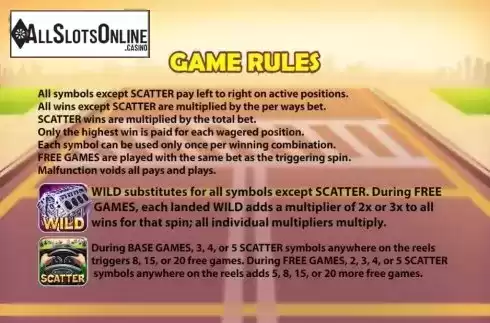 Game Rules. Muscle Cars from KA Gaming