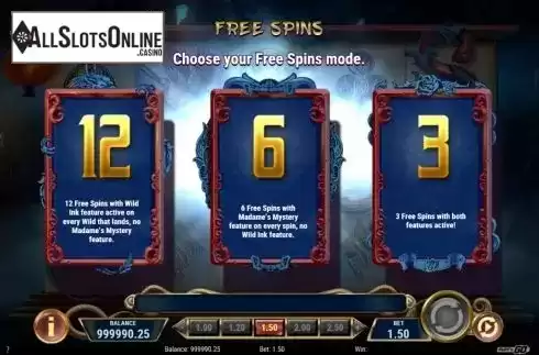 Free Spins. Madame Ink from Play'n Go