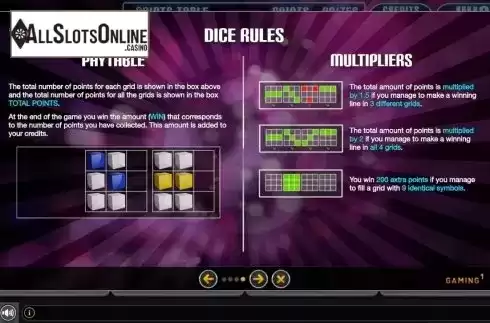 Paylines. Master Dice from GAMING1