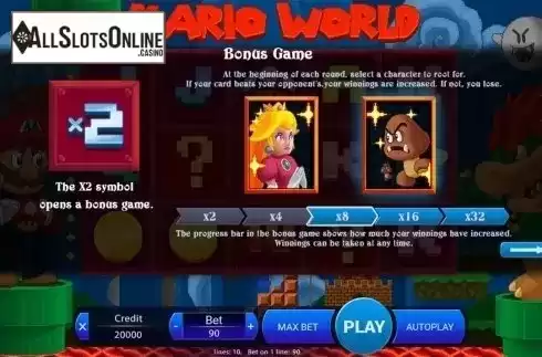 Paytable 3. Mario World from X Play