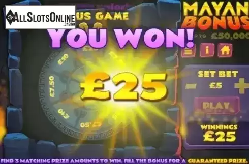 Bonus Win. Mayan Bonus from Instant Win Gaming