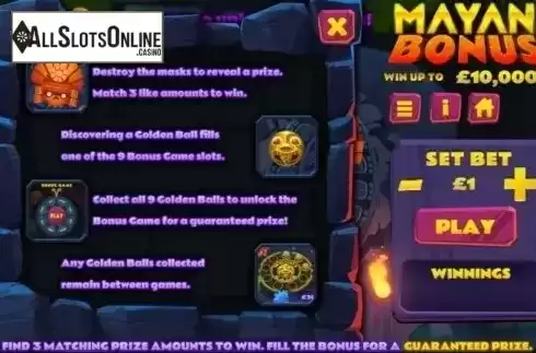 Info. Mayan Bonus from Instant Win Gaming