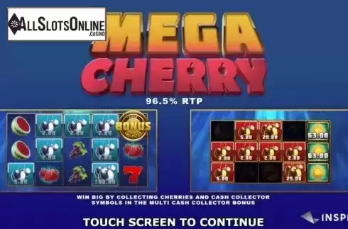 Start Screen. Mega Cherry from Inspired Gaming