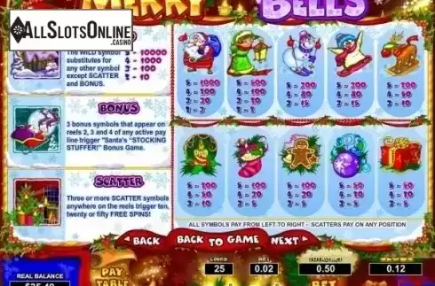 Paytable 1. Merry Bells from Pragmatic Play