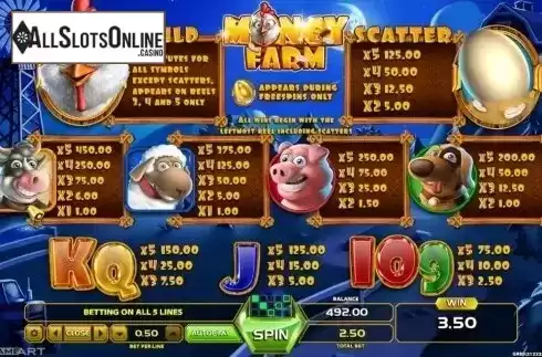 Paytable 1. Money Farm from GameArt