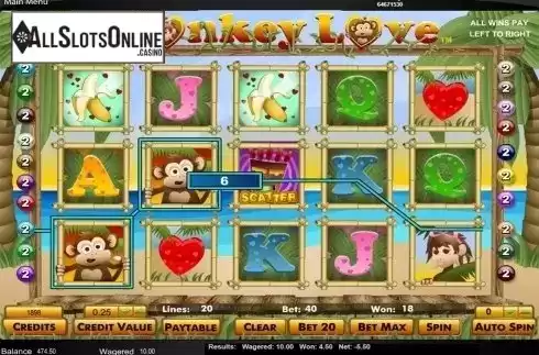 Win screen. Monkey Love from Amaya