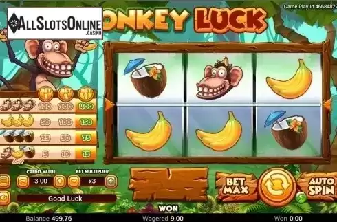 Reel screen. Monkey Luck from Swintt