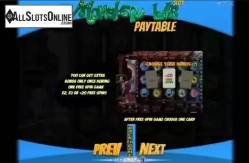 Paytable 3. Monster Lab from Evoplay Entertainment