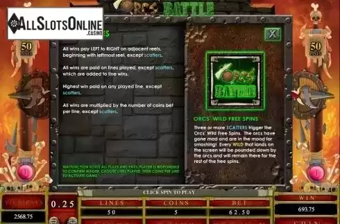 Screen2. Orc's Battle from Microgaming