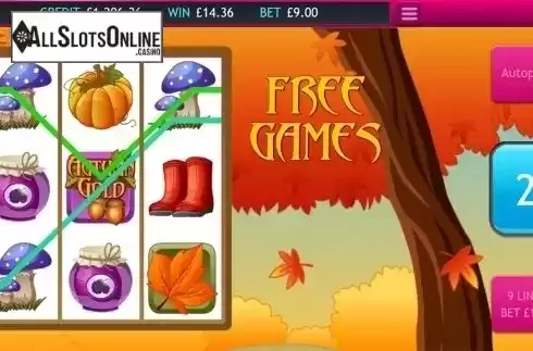 Free spins screen. Autumn Gold from Eyecon