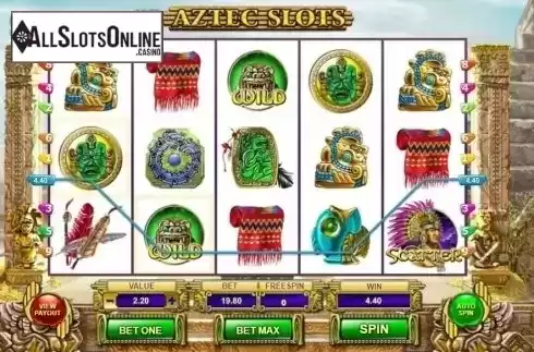 Win Screen . Aztec Slots from GamesOS