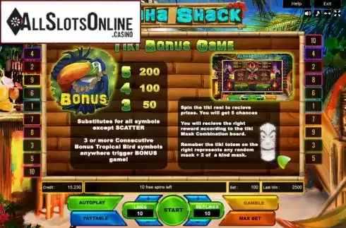Bonus Game. Aloha Shack from Platin Gaming