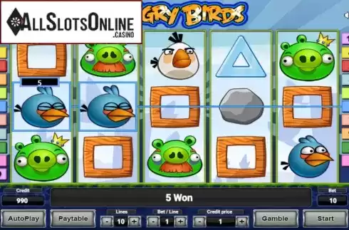 Win Screen 2. Angry Birds from Novomatic