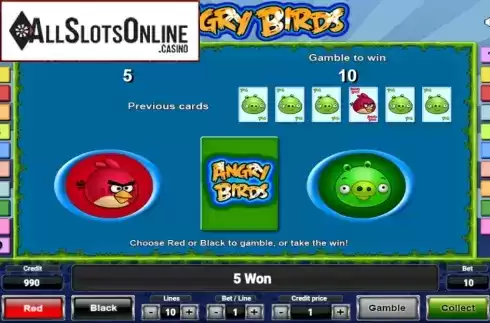 Bonus Game. Angry Birds from Novomatic