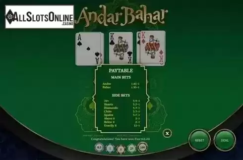 Paytable. Andar Bahar (OneTouch) from OneTouch