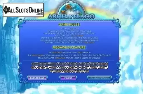 Paytable 2. Archipelago from GamesOS