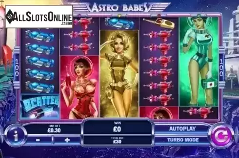 Game Workflow screen. Astro Babes from Playtech