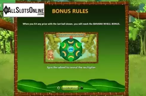 Bonus Screen. Banana Keno from Caleta Gaming