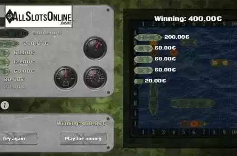 Win screen. Battleships from SuperlottoTV