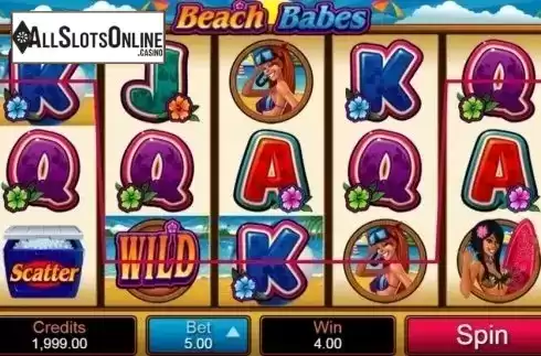 Win screen. Beach Babes from Microgaming