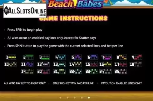 Paytable 3. Beach Babes from Microgaming