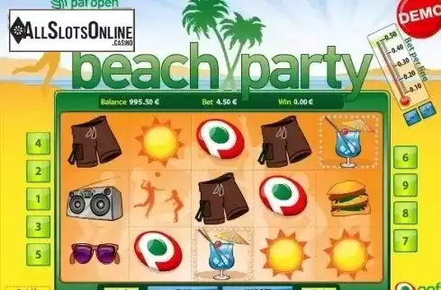 Game Workflow screen. Beach Party (PAF) from PAF