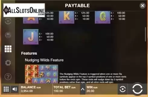 Paytable 2. Blaze Of Ra from Push Gaming