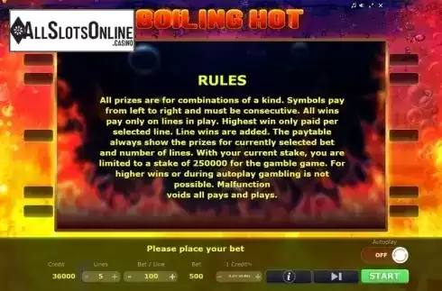 Rules. Boiling Hot from Five Men Games