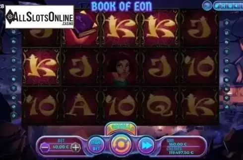 Win Screen. Book of Eon from Spinmatic